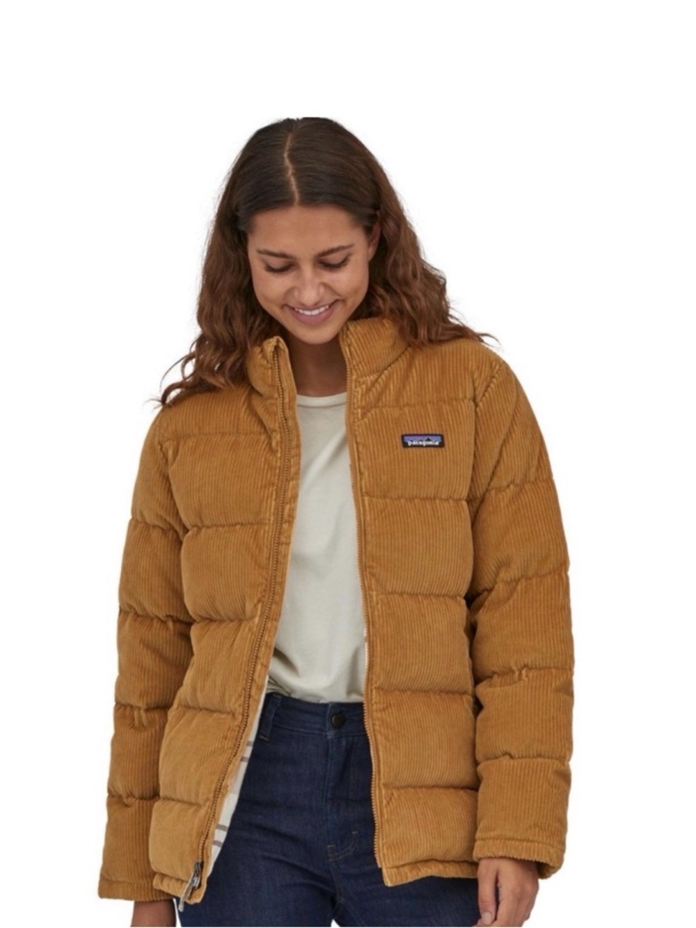Patagonia Women’s Corduroy Fjords Puff Jacket Nest Brown Size Medium